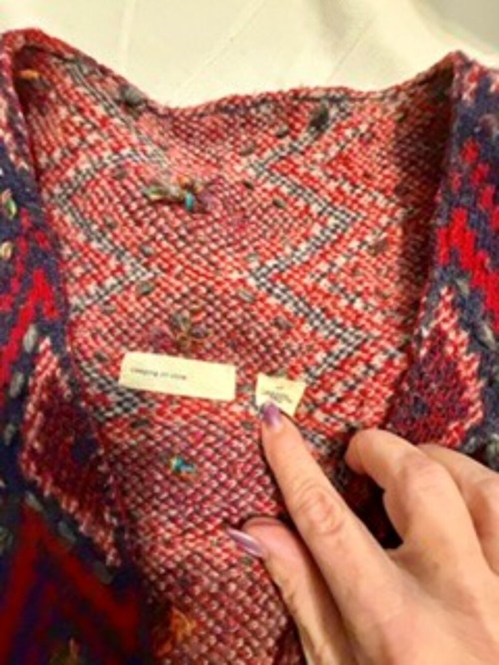 Anthropologie "Walking on Snow Echoing Wrap Asymmetrical Cardigan" - Picture 3 of 6